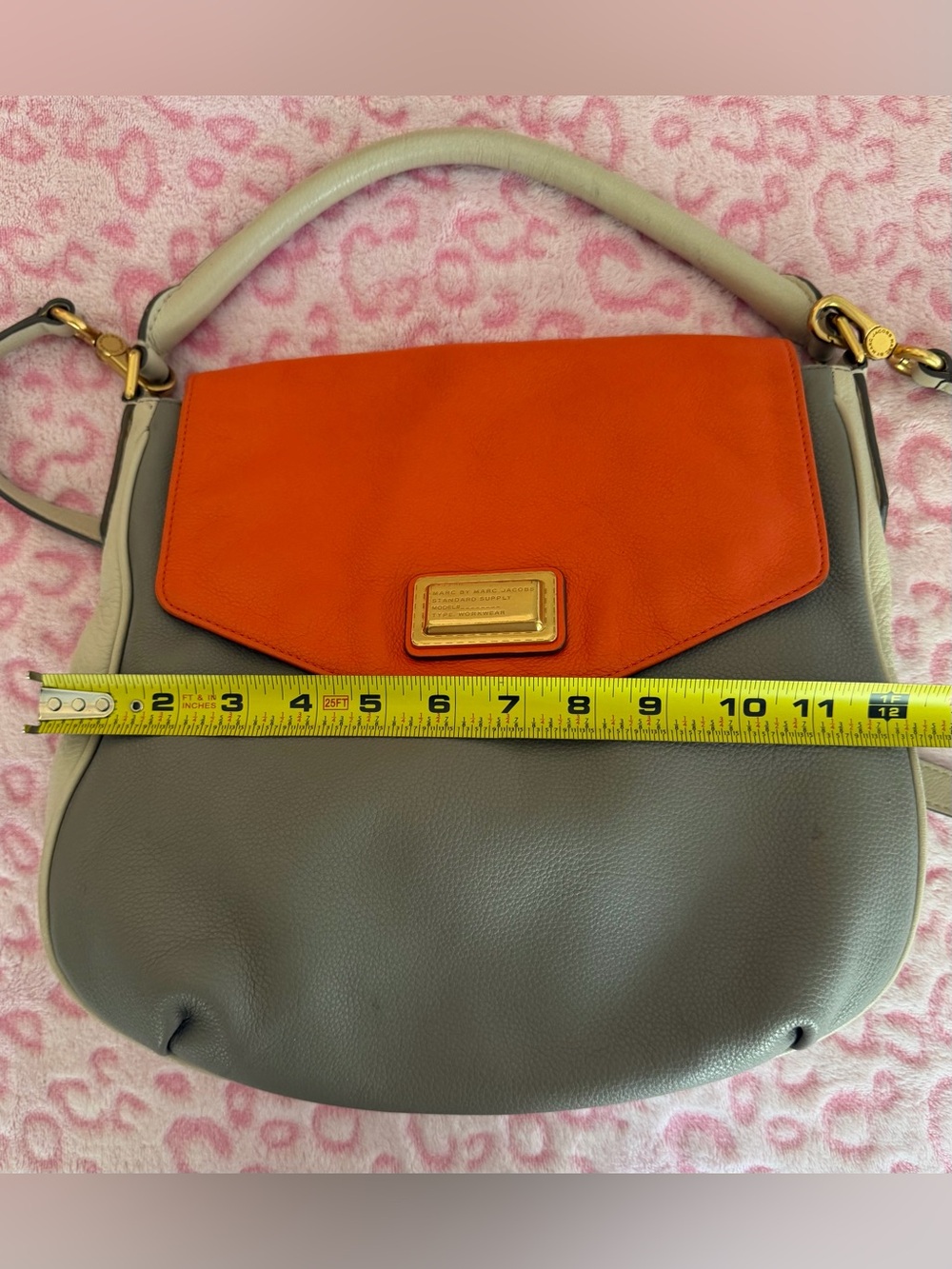 Marc Jacobs Handbag Leather Multicolor 
Gray/Orange/Cream Women’s - Picture 9 of 13